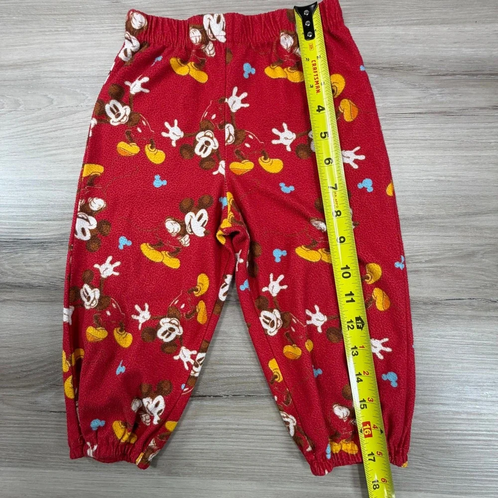 Kids Red Mickey Mouse Fleece Pajama Pants Sleepwear Bottoms Size‎ 2T